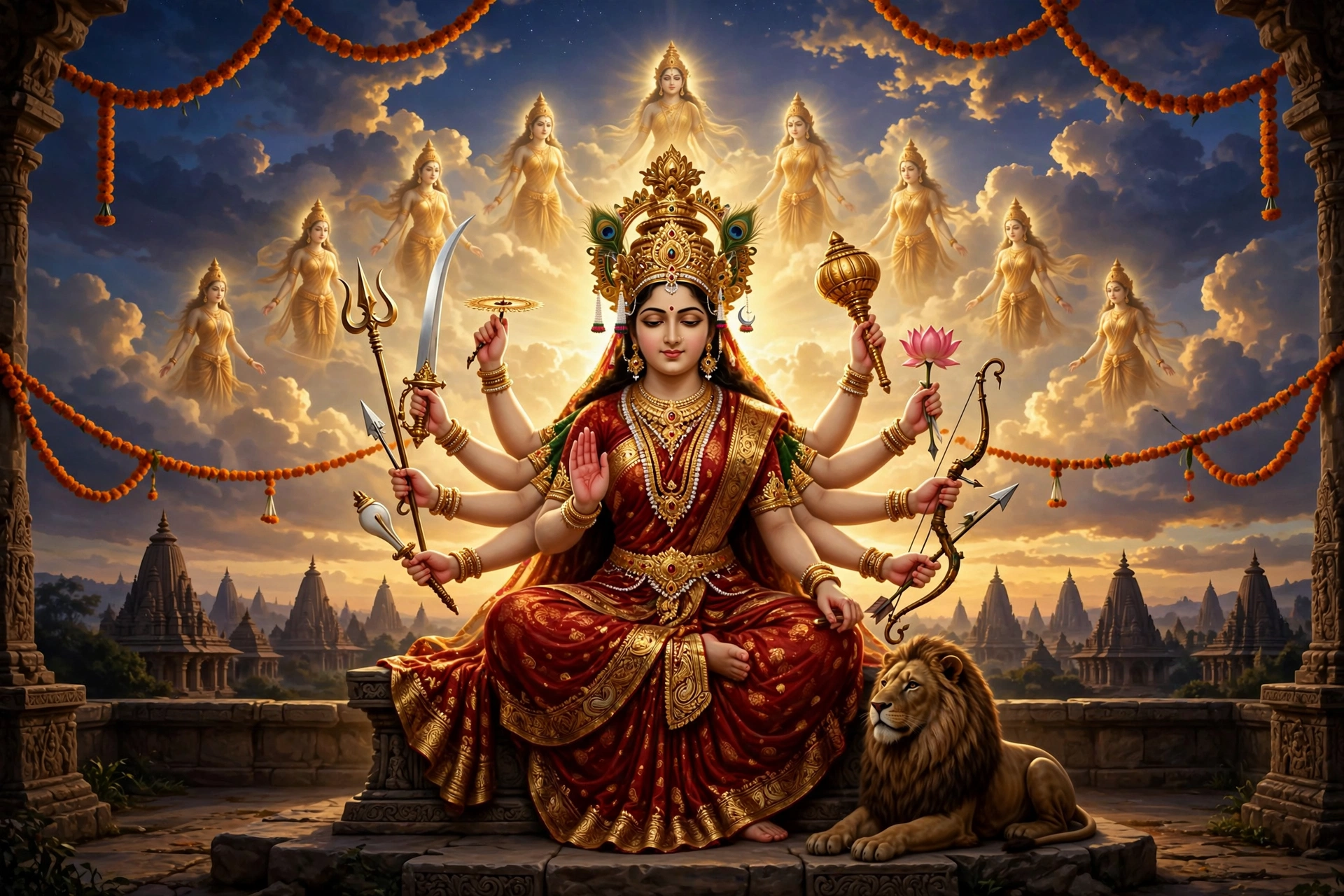नवदुर्गा: 9 देवियों का महत्व, पूजा विधि और भोग — नवरात्रि संपूर्ण गाइड
